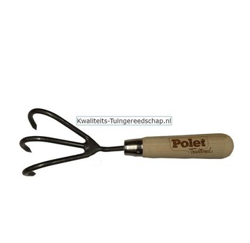 Traditional Polet Handgesmede Handcultivator 3-Tand Kort Handvat