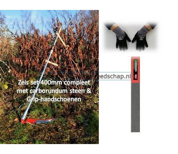 Polet Actie Set Zeis 400 mm Compleet met Wetsteen en  Handschoenen