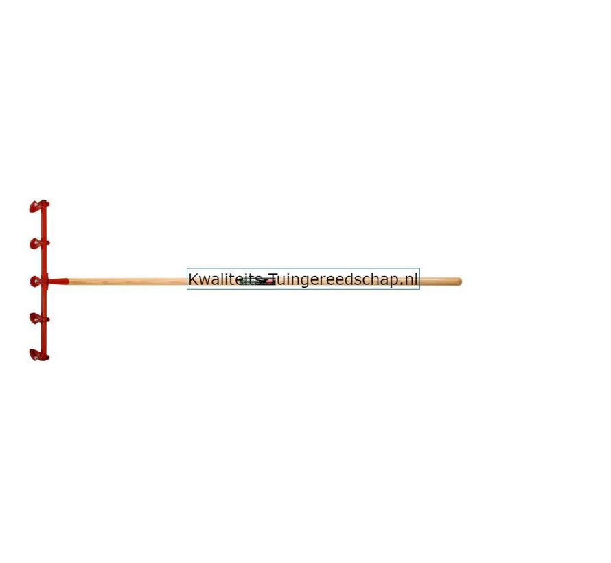 Zaairijentrekker met  5 verstelbare tanden, essen steel