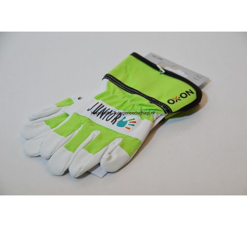 Kwaliteits-tuingereedschap Kinderhandschoen OX-ON leer 6 tot 8 jaar groen