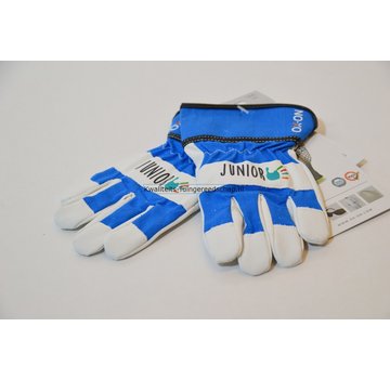 Kwaliteits-tuingereedschap Kinderhandschoen OX-ON leer 6 tot 8 jaar blauw