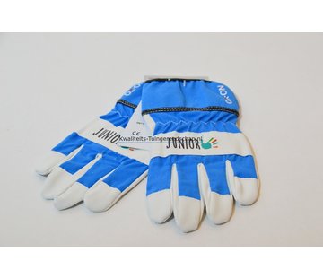 Kwaliteits-tuingereedschap Kinderhandschoen OX-ON leer 8 tot10 jaar blauw