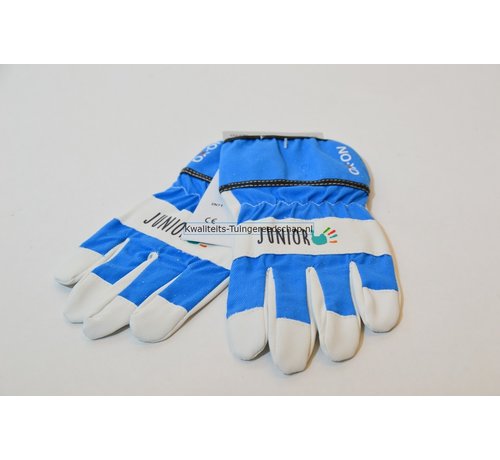 Kwaliteits-tuingereedschap Kinderhandschoen OX-ON leer 8 tot10 jaar blauw