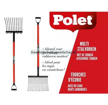 Polet Paardenstalvork 10 Tanden met D - Steel 120 cm