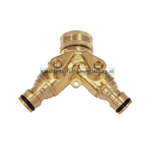 De Pypere Kraanstuk 3/4 " binnendraad met twee regelbare uitvoer nippels