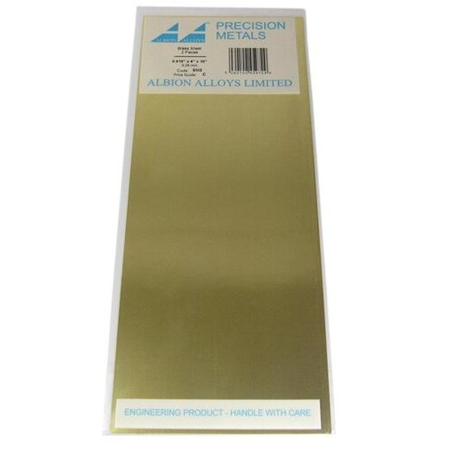 Albion Alloys Messing plaat 0.25 mm 2 stuks (10 x 25cm)