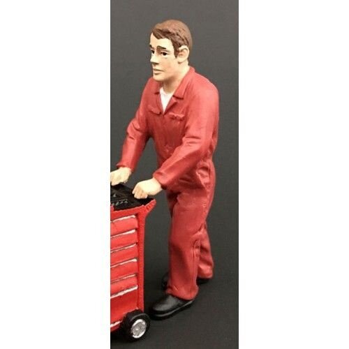 AT Collections Peter duwt gereedschapswagen rood (1:32)