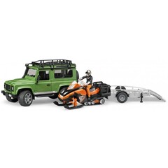 Bruder 02594 - Landrover Defender met aanhanger en sneeuwscooter