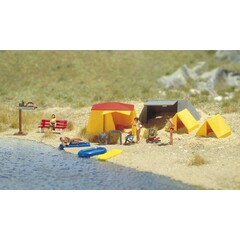 Busch Tenten / campingveld met diverse toebehoren (1:87)