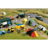 Busch Camping met diverse toebehoren o.a. 15 tenten (1:87)
