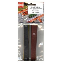 Busch Asfalt fietspad folie zwart - rood (2m)