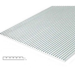 Evergreen Polystyreen plaat gegroefd br 0,95 mm D 0,5 mm  (15 x 30cm)