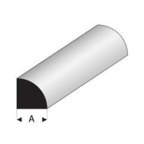 Evergreen Kwart rond Massief 1 mm kunststofprofiel 35 cm (5 stuks)