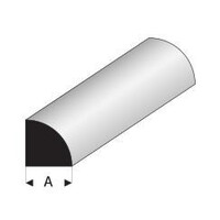 Evergreen Kwart rond Massief 2,5 mm kunststofprofiel 35 cm (3 stuks)