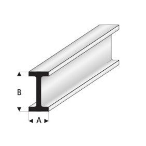 Evergreen I profiel A 1,3 mm x B 2 mm kunststofprofiel 35 cm (4 stuks)