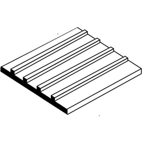 Evergreen Polystyreen Ribbelplaat 3,2 mm D 1,0 mm (15 x 30cm)