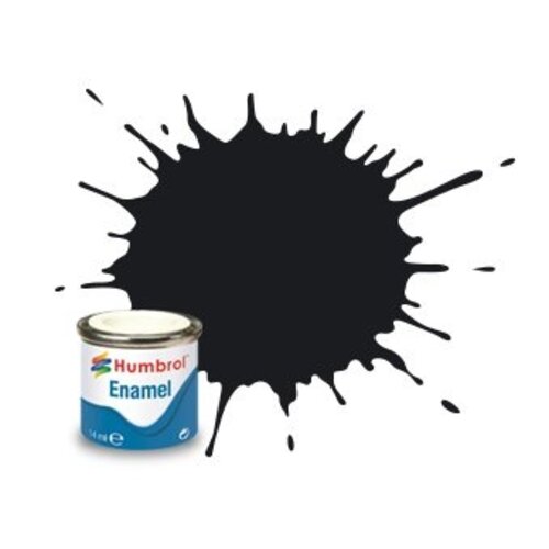 Humbrol Humbrol nr 021 Zwart Glans (14ml)