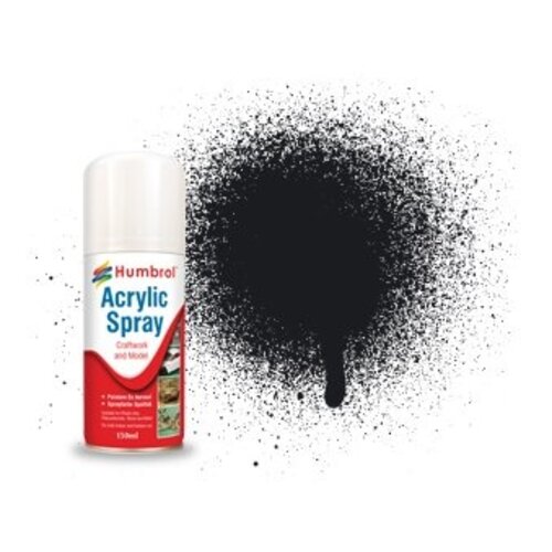 Humbrol Humbrol spray nr 085 Zwart zijdeglans (150ml)