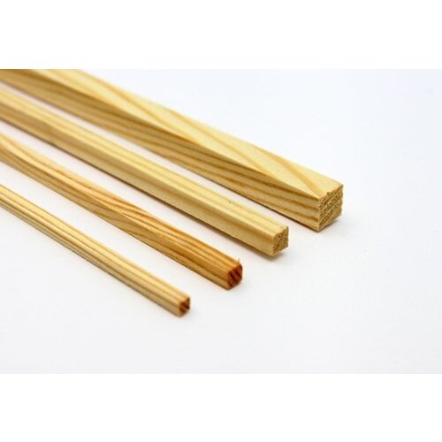 Vuren hout 8 mm x 8 mm 50cm (10 stuks)