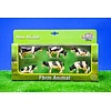 Kids Globe Koeien set zwartbont 6 stuks (1:32)