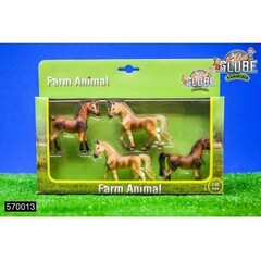 Kids Globe Paarden 4 stuks (1:32)