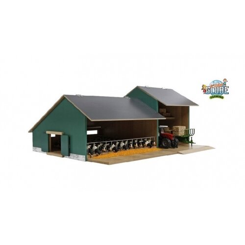 Kids Globe Houten koeienstal met berging (1:32)