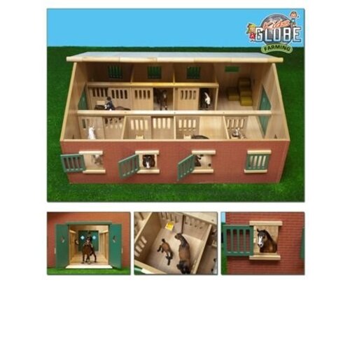 Kids Globe Houten paardenstal voor o.a. Schleich (1:24)