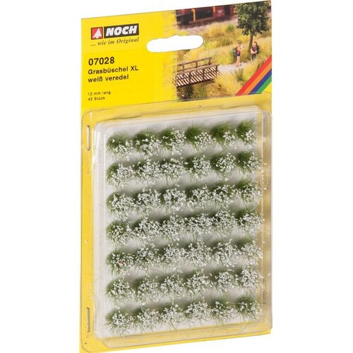 Noch Grasbundels wit bloeiend 42 stuks XL 12mm hoog