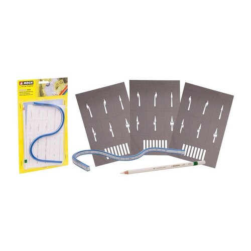 Noch Asfalt / straat markerings set (H0 / N / TT)