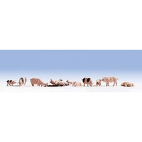 Noch Varkens met biggen 13 stuks (1:87)