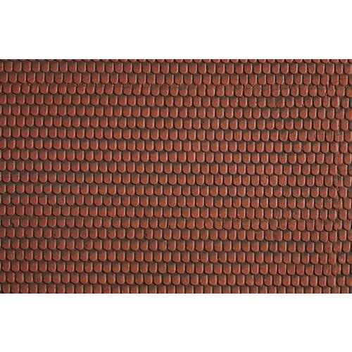 Noch Beverstaart dakpannen rood 3D structuurfolie 30 x 12 cm