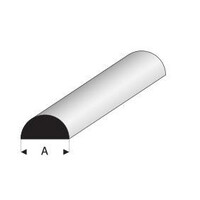 Raboesch Half rond Massief 4 mm Kunststofprofiel 50 cm, 2 stuks
