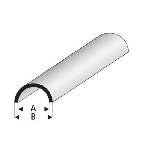 Raboesch Half rond buis 8,0 mm x 10 mm Kunststofprofiel 50 cm, 2 stuks