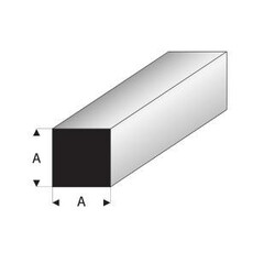 Raboesch Massief vierkant 1 mm Kunststofprofiel 50 cm, 2 stuks