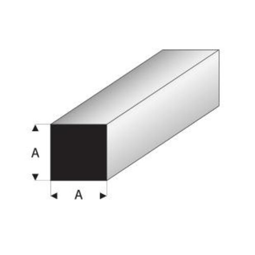 Raboesch Massief vierkant 2 mm Kunststofprofiel 50 cm, 2 stuks