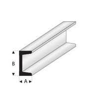 Raboesch U profiel 4 mm x 8 mm 50 cm, 2 stuks