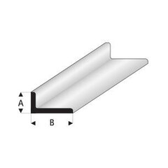 Raboesch L profiel 2 mm x 4 mm Kunststofprofiel 50 cm, 2 stuks