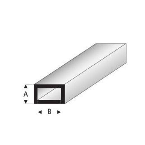 Raboesch Rechthoek profiel 2 mm x 4 mm Kunststofprofiel 50 cm, 2 stuks
