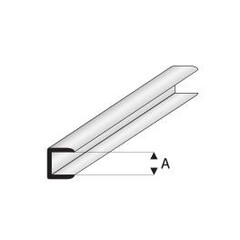 Raboesch U Connector profiel 2 mm kunststofprofiel  50 cm, 2 stuks