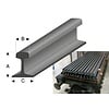 Raboesch Spoor rail profiel A 2,90 mm x B 1,50 mm x C 2,50mm 50 cm, 2 stuks