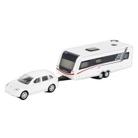 Schuco Porsche Cayenne met Hymer Nova S690 (1:87)