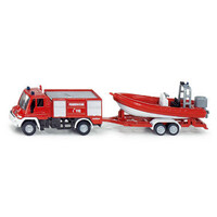 Siku Siku 1636 - Unimog Feuerwehr met boot op trailer