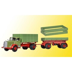 Kibri Mercedes Benz 6600 kipper met aanhanger (1:87)