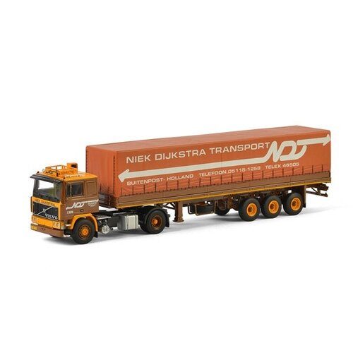 WSI Models Volvo F12 met huifoplegger "Niek Dijkstra" (1:50)