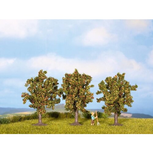 Noch Appelbomen met appels 3 stuks (H 8cm)