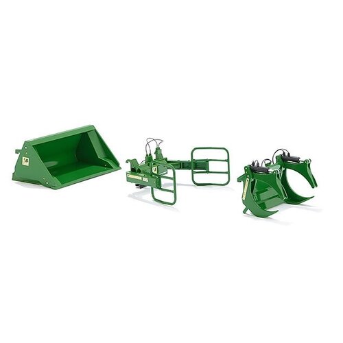 Wiking Voorlader toebehoren set A John deere groen (1:32)