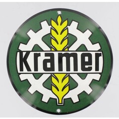 Kramer tractor emaille reclame bord rond 13cm