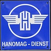 Hanomag Dienst tractor emaille reclame bord 12x12cm