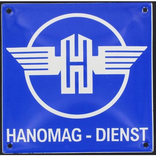 Hanomag Dienst tractor emaille reclame bord 12x12cm