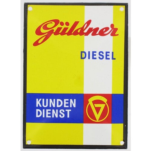 Güldner Kundendienst tractor emaille reclame bord 10x14cm